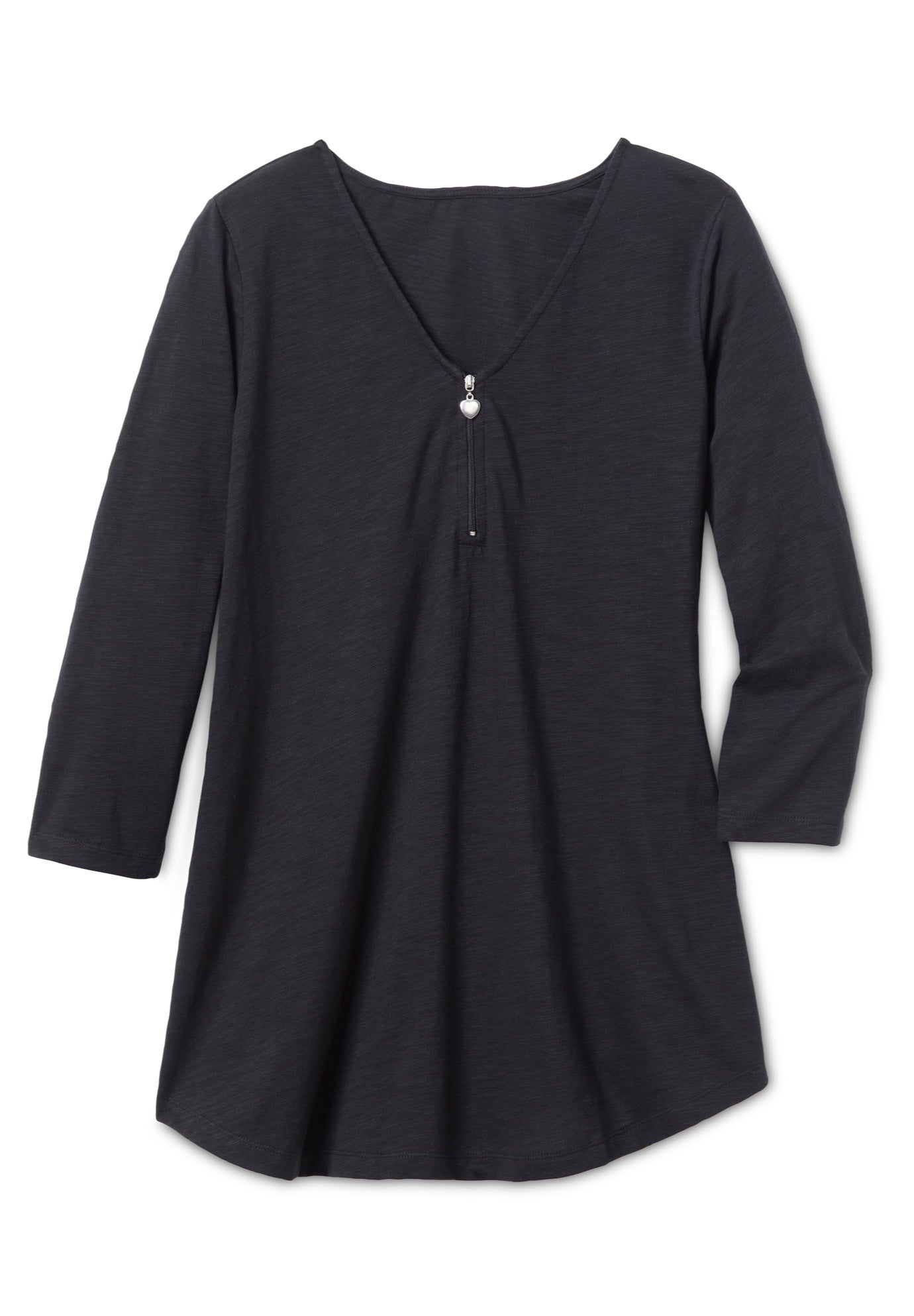 Three-Quarter Sleeve Zipper Tunic image number 1
