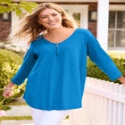 Three-Quarter Sleeve Zipper Tunic image number null