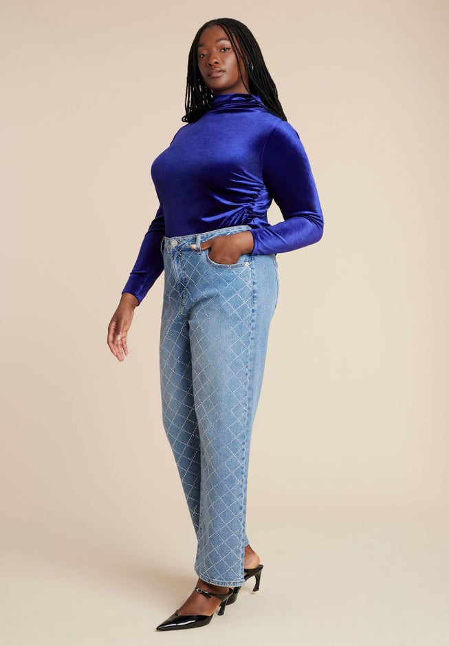 Velvet Mockneck Top image number 2