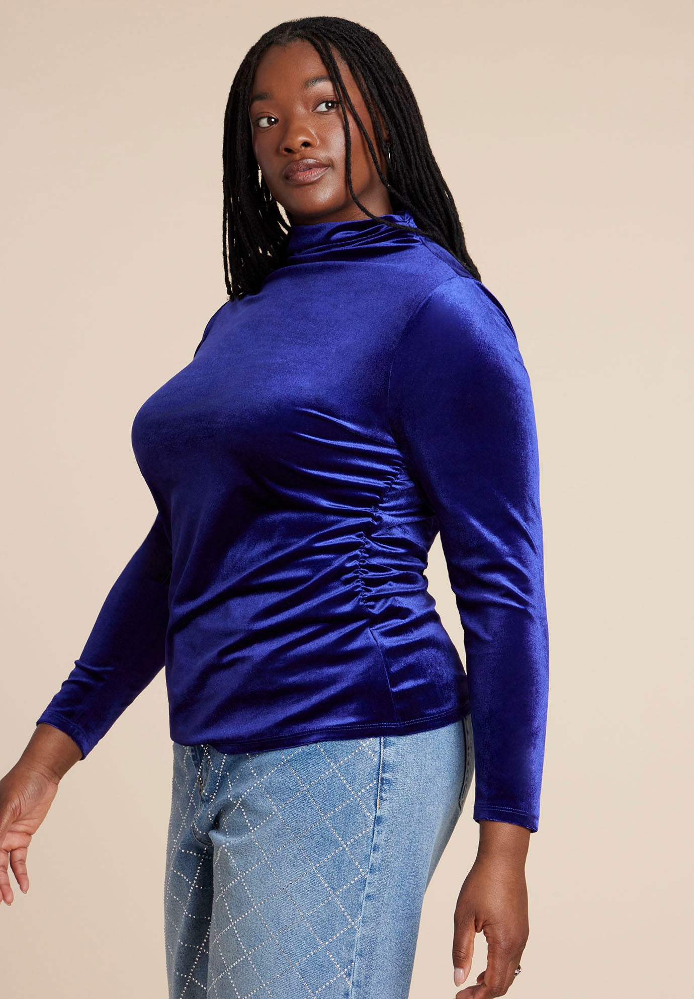 Velvet Mockneck Top image number 0