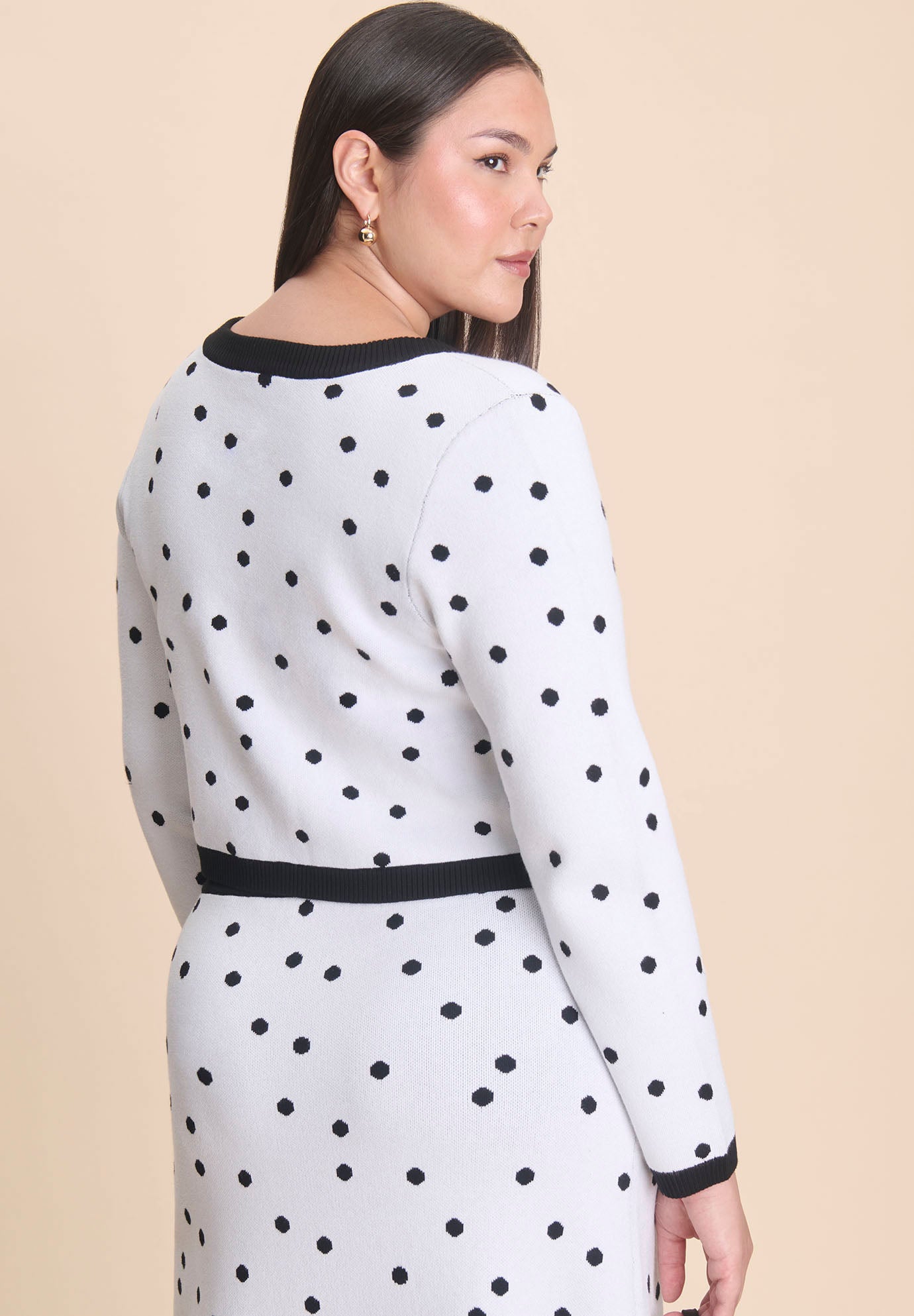 Cropped Intarsia Knit Jacket image number 2