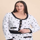 Cropped Intarsia Knit Jacket image number null