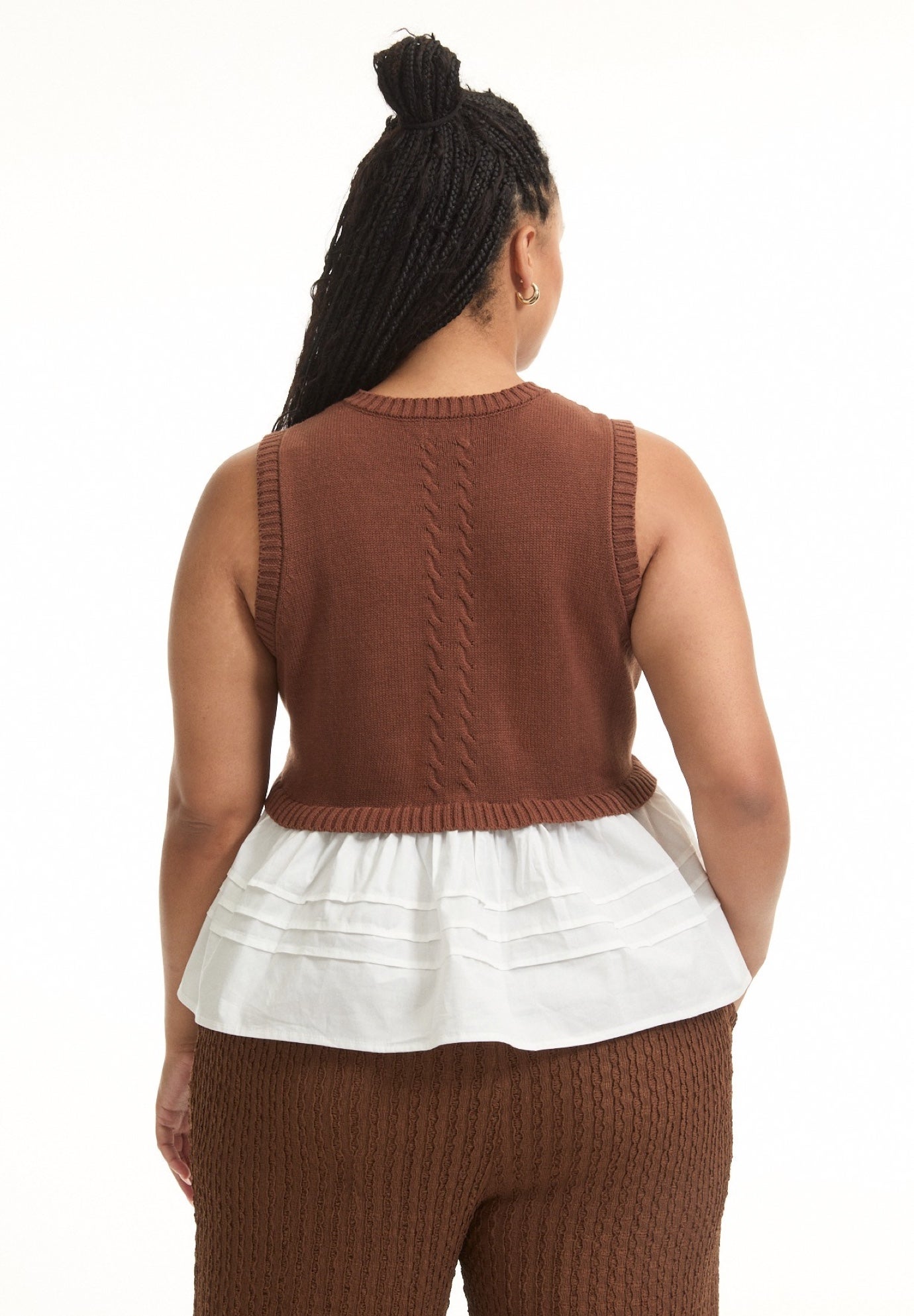 Sleeveless Peplum Sweater image number 1