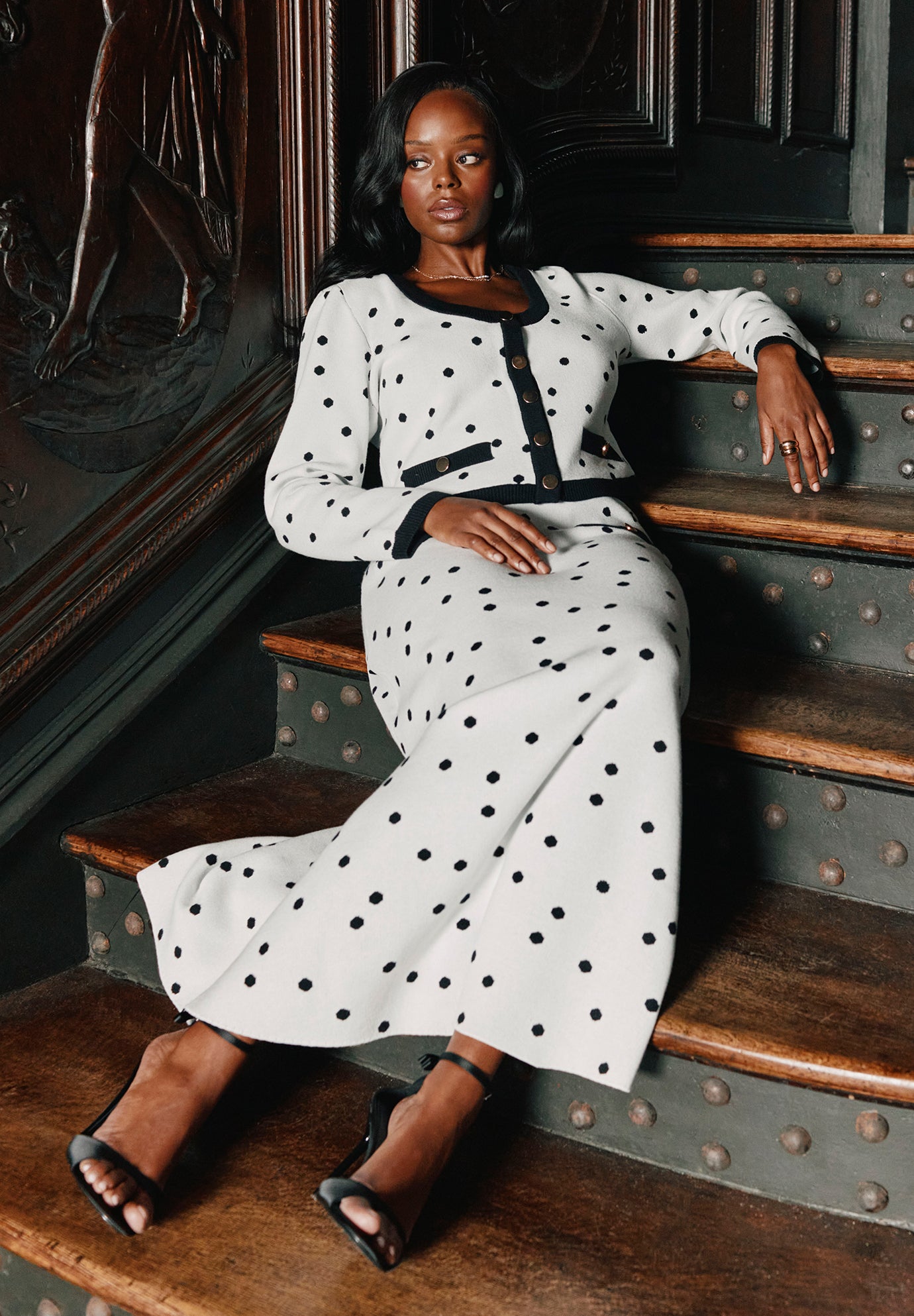 Intarsia Trumpet Sweater Skirt image number 0