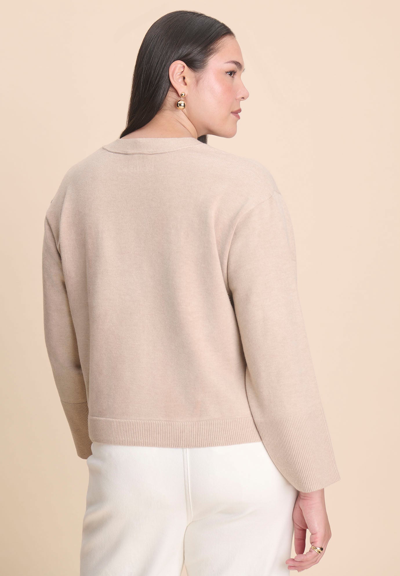 Wide Sleeve Cardigan With Pockets image number 1
