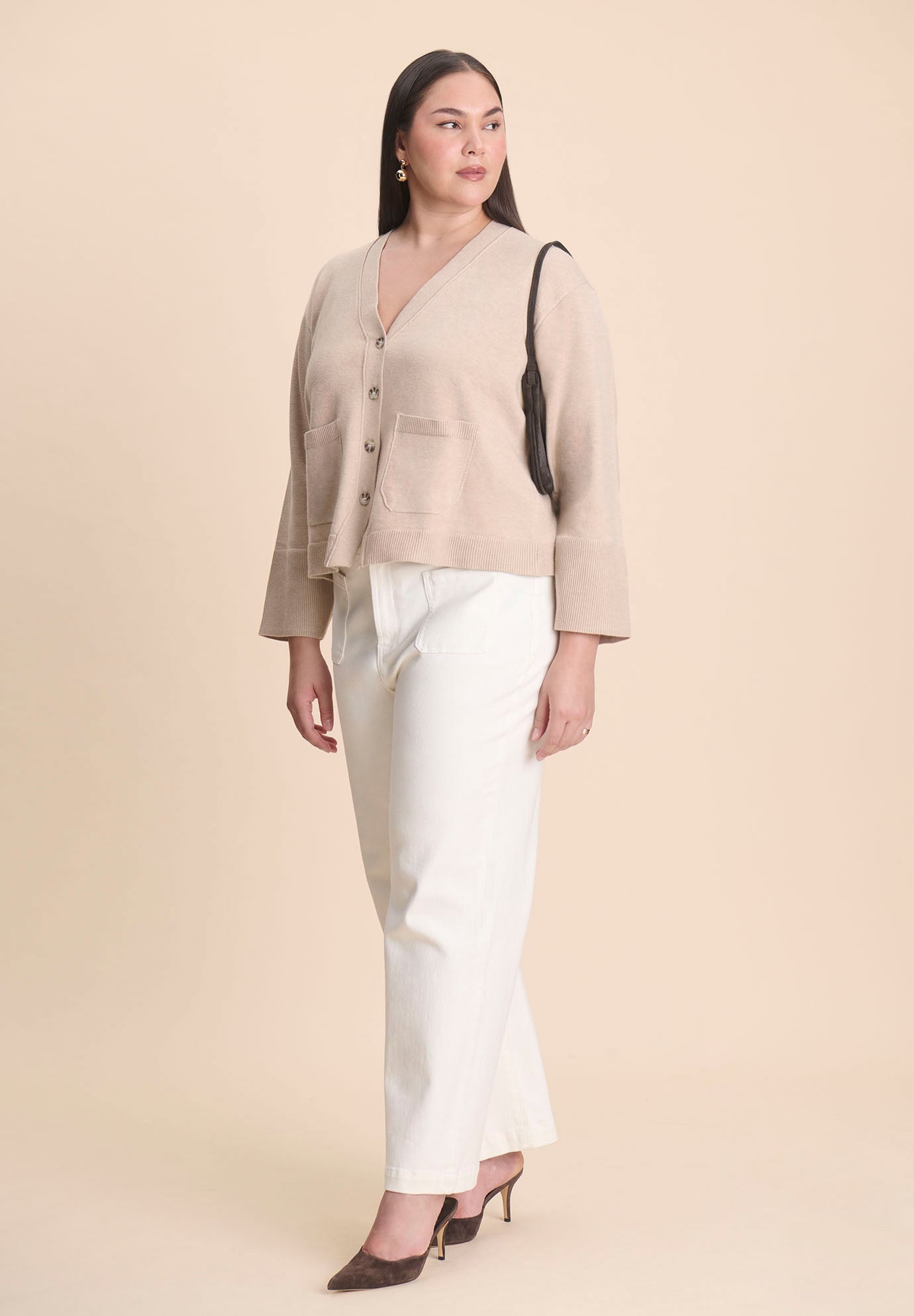 Wide Sleeve Cardigan With Pockets image number 4