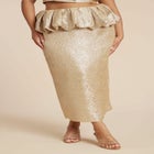 Metallic Skirt With Bubble Peplum image number null