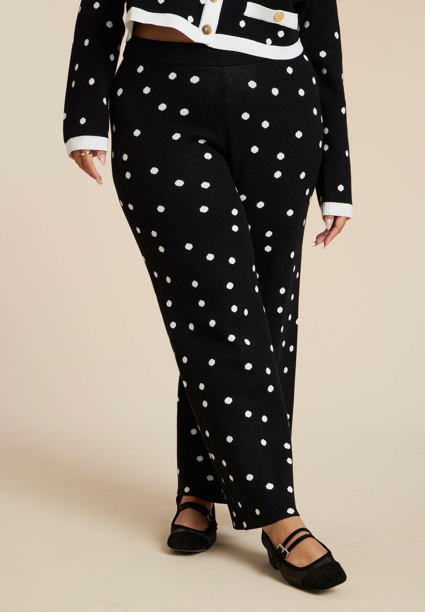 Polka Dot Intarsia Pant image number 0