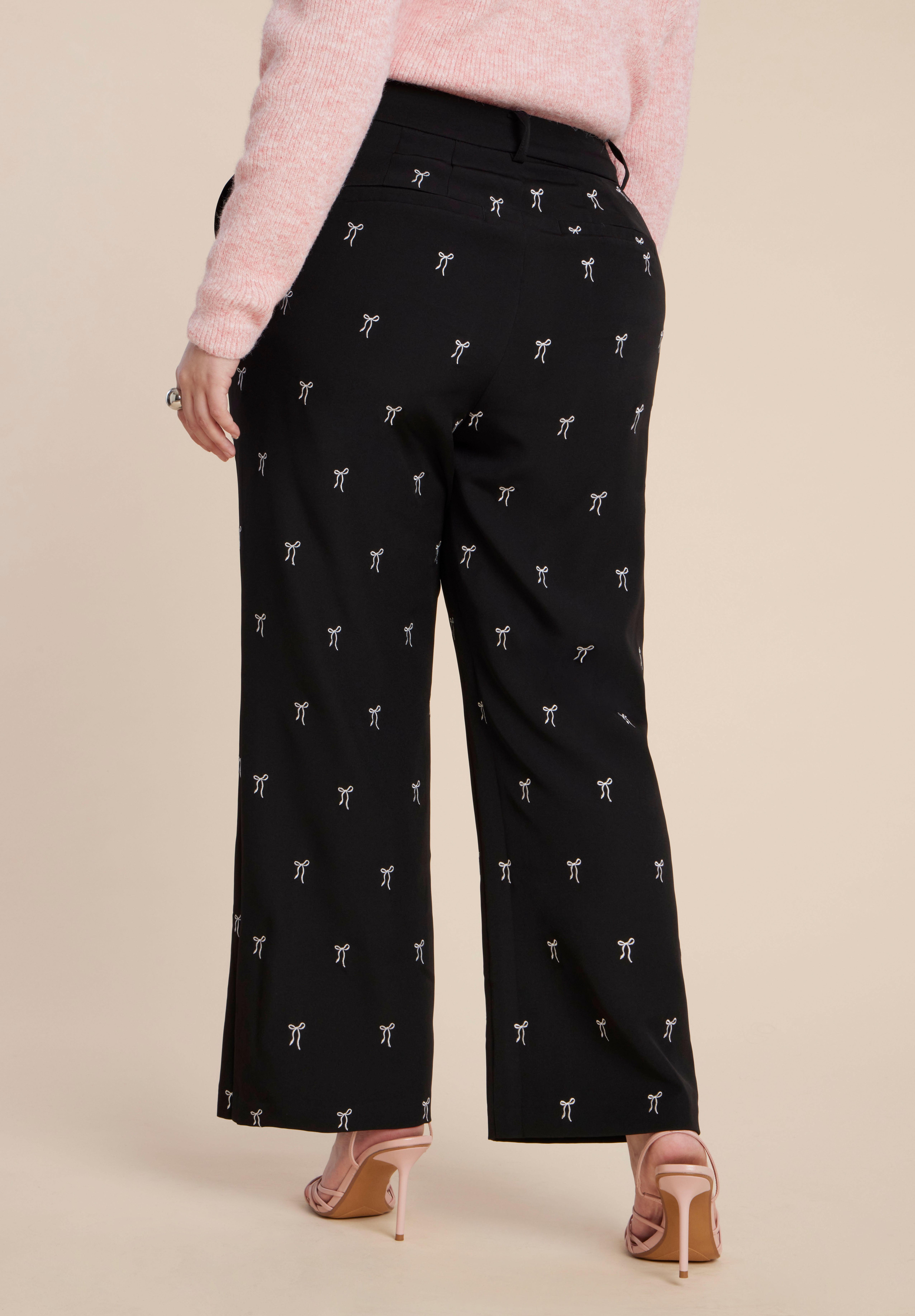 Embroidered Bow Bootcut Trouser image number 3