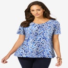 Stretch Cotton Trapeze Tee image number null