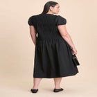 Smocked Flare Midi Dress image number null