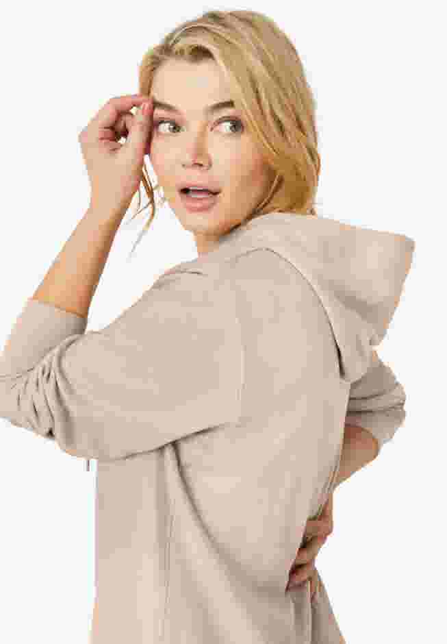 French Terry Hooded Sweatshirt Dress image number 2