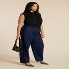 Faux Suede Side Stripe Straight Leg Jean image number null