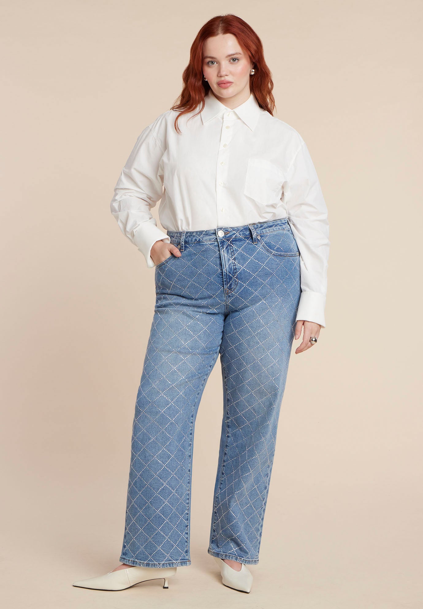 Diamond Sparkle Straight Leg Jean image number 2