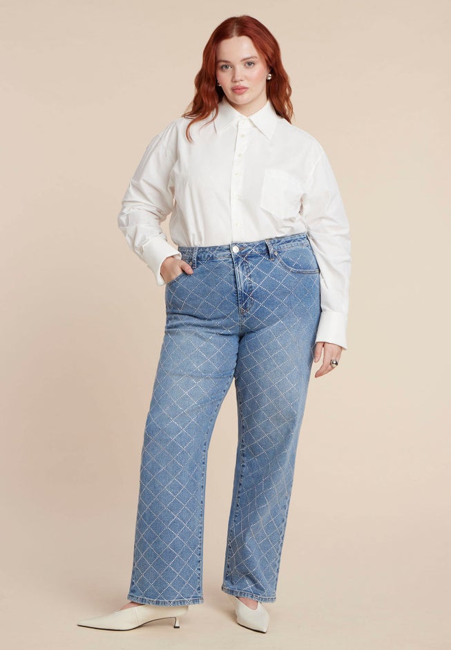 Diamond Sparkle Straight Leg Jean image number 2