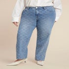 Diamond Sparkle Straight Leg Jean image number null