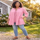A-Line Button Front Longer Length Tunic with Pockets image number 3