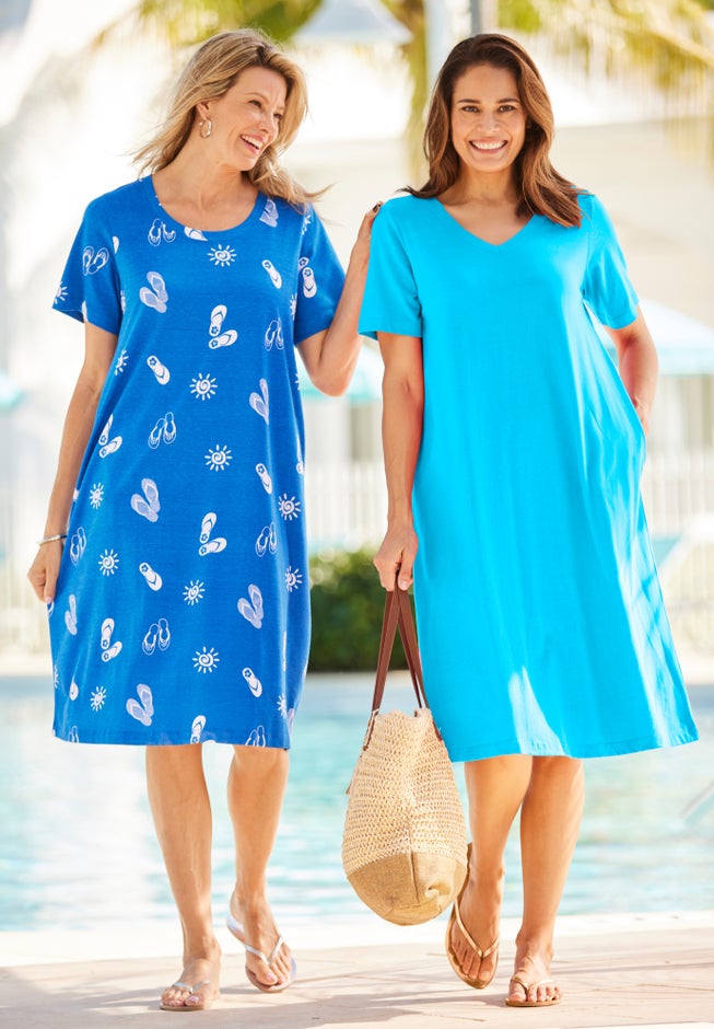 Perfect Short-Sleeve V-Neck Tee Dress image number 6