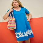Perfect Short-Sleeve V-Neck Tee Dress image number null