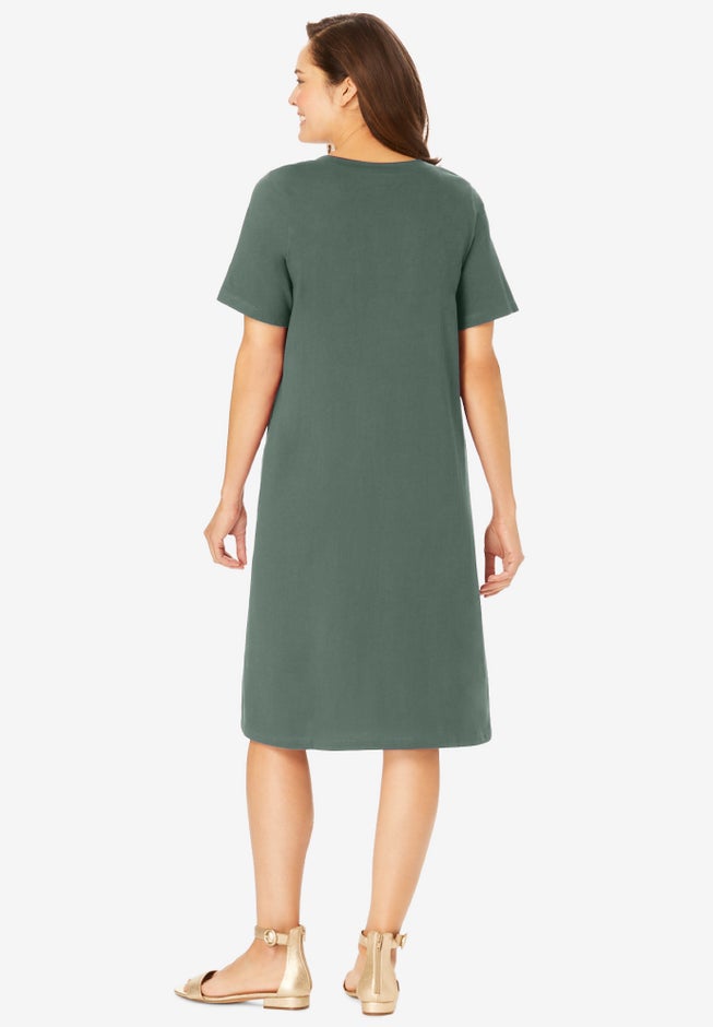 Perfect Short-Sleeve V-Neck Tee Dress image number 1