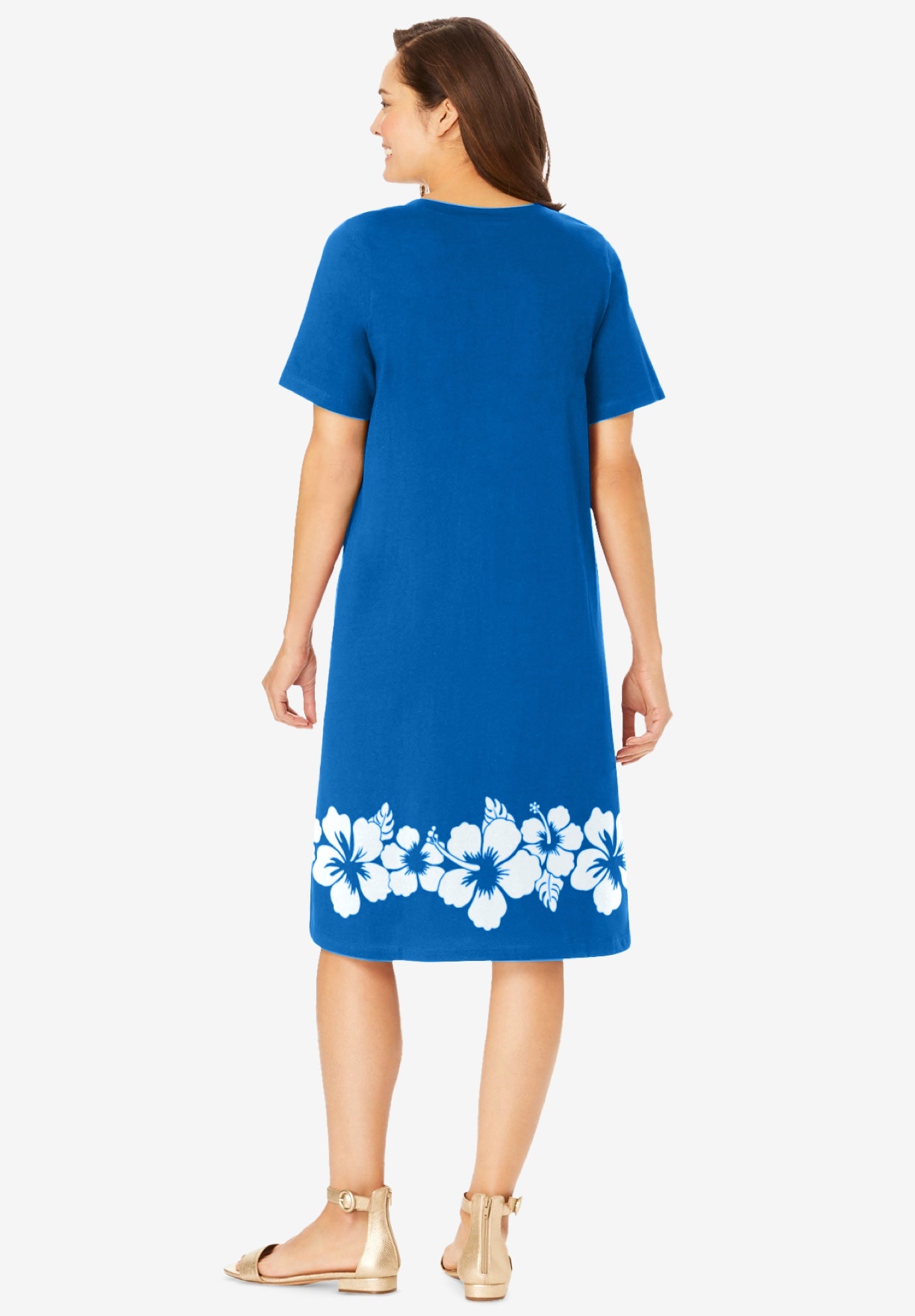 Perfect Short-Sleeve V-Neck Tee Dress image number 2
