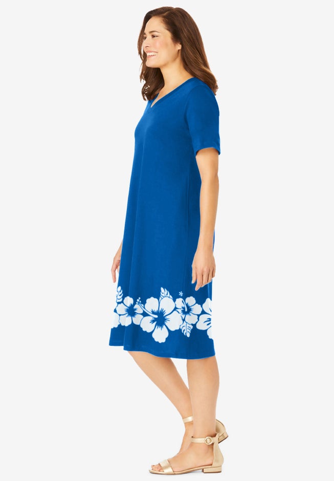 Perfect Short-Sleeve V-Neck Tee Dress image number 3