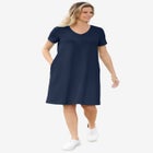 Perfect Short-Sleeve V-Neck Tee Dress image number null