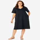 Perfect Short-Sleeve V-Neck Tee Dress image number null