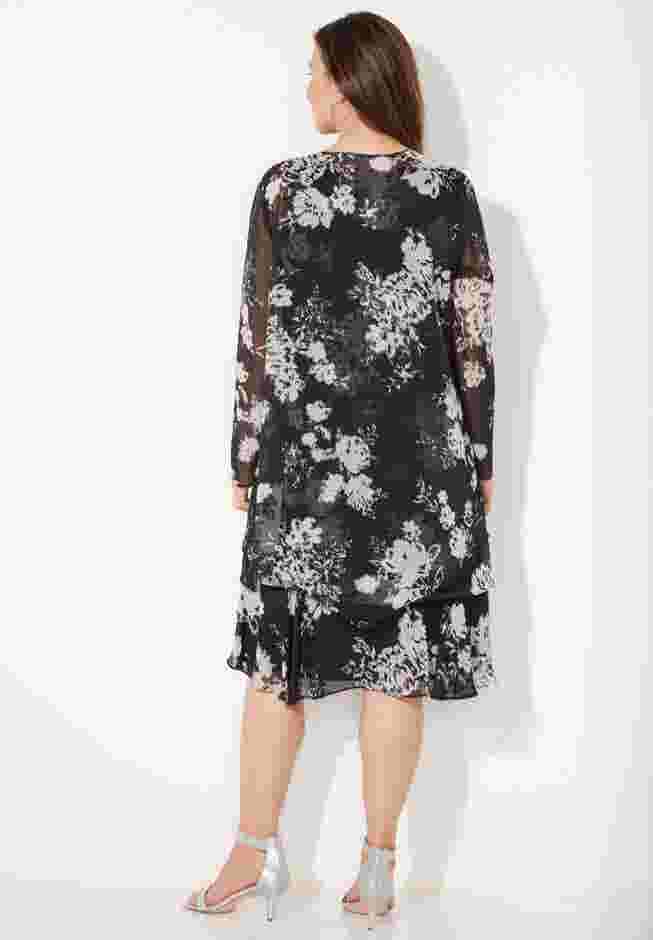 All A-Flutter Chiffon Jacket Dress image number 1