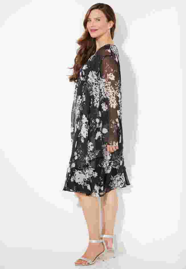 All A-Flutter Chiffon Jacket Dress image number 2