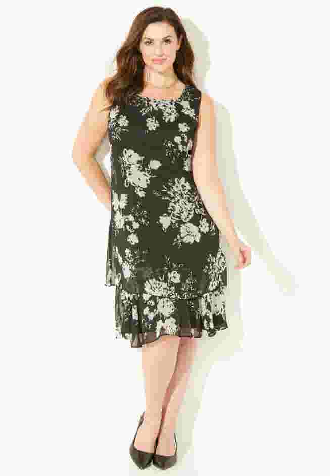 All A-Flutter Chiffon Jacket Dress image number 4