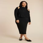 Cut Out Long Sleeve Midi Dress image number null