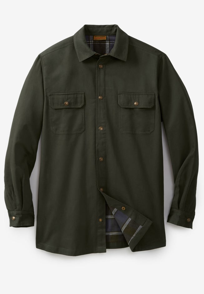 Flannel-Lined Twill Shirt Jacket image number 0