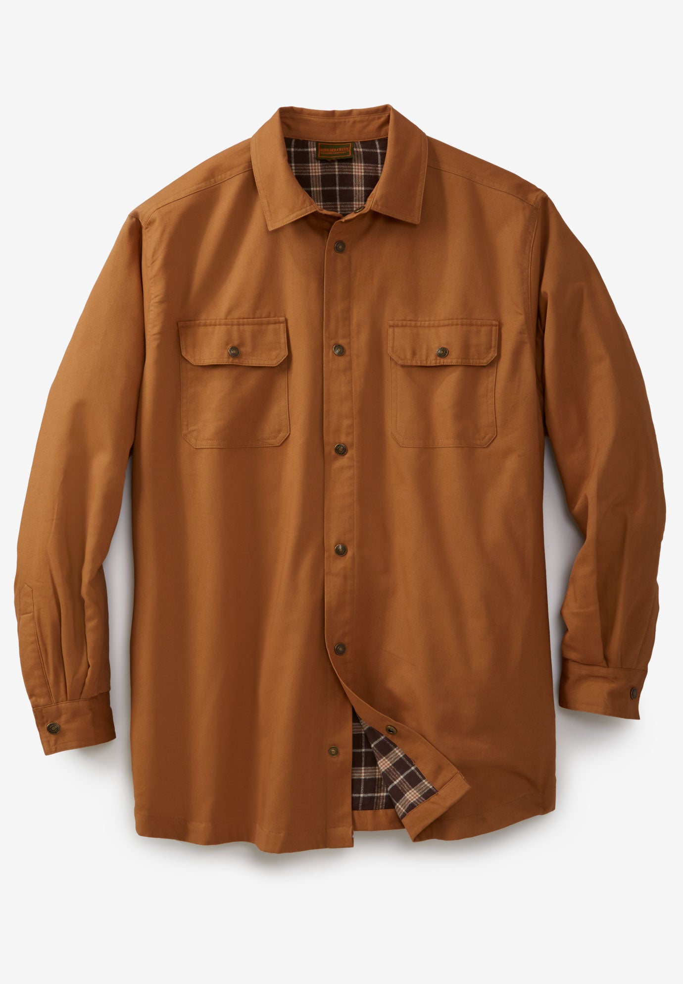 Flannel-Lined Twill Shirt Jacket image number 0