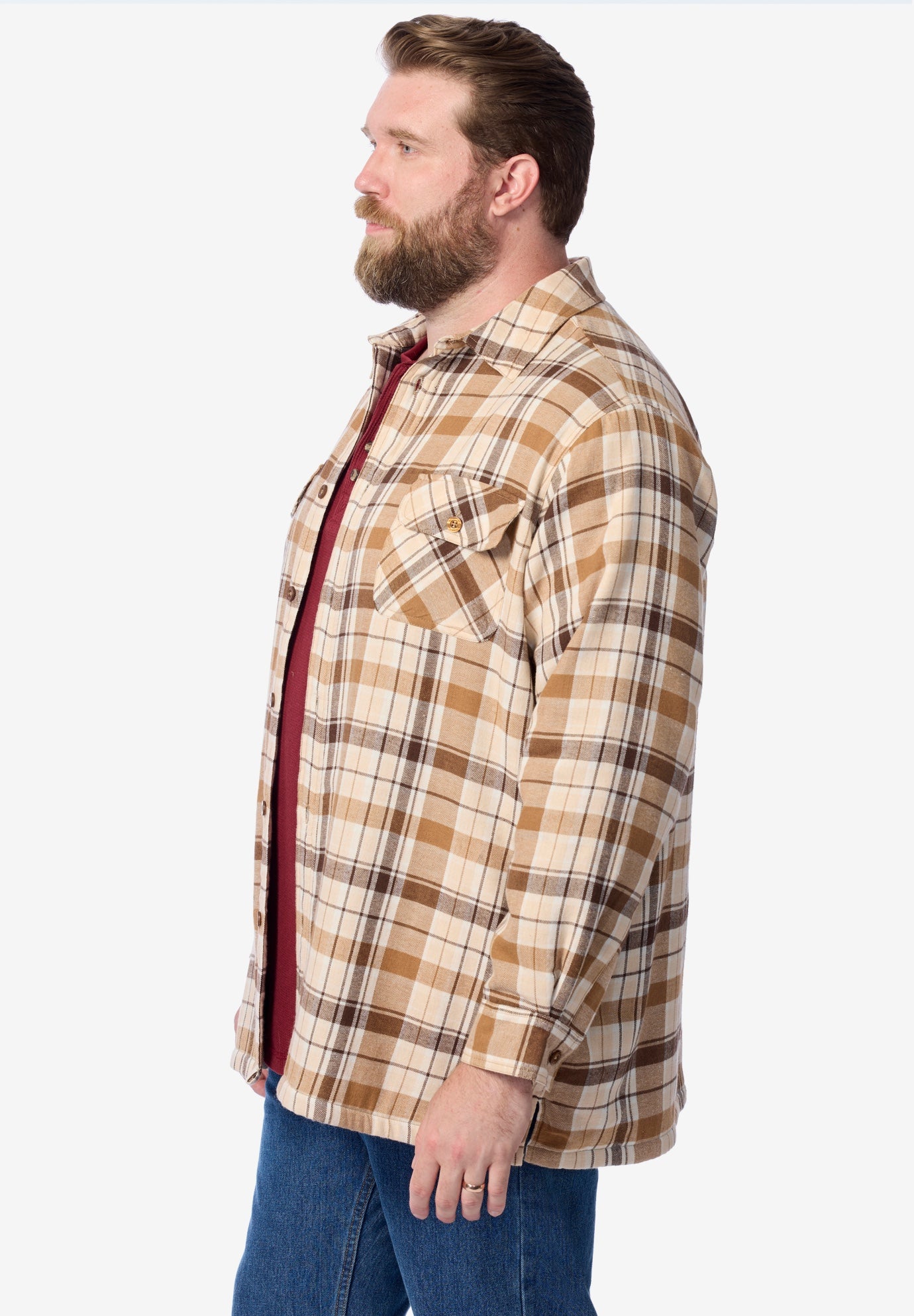 Fleece-Lined Flannel Shirt Jacket image number 2
