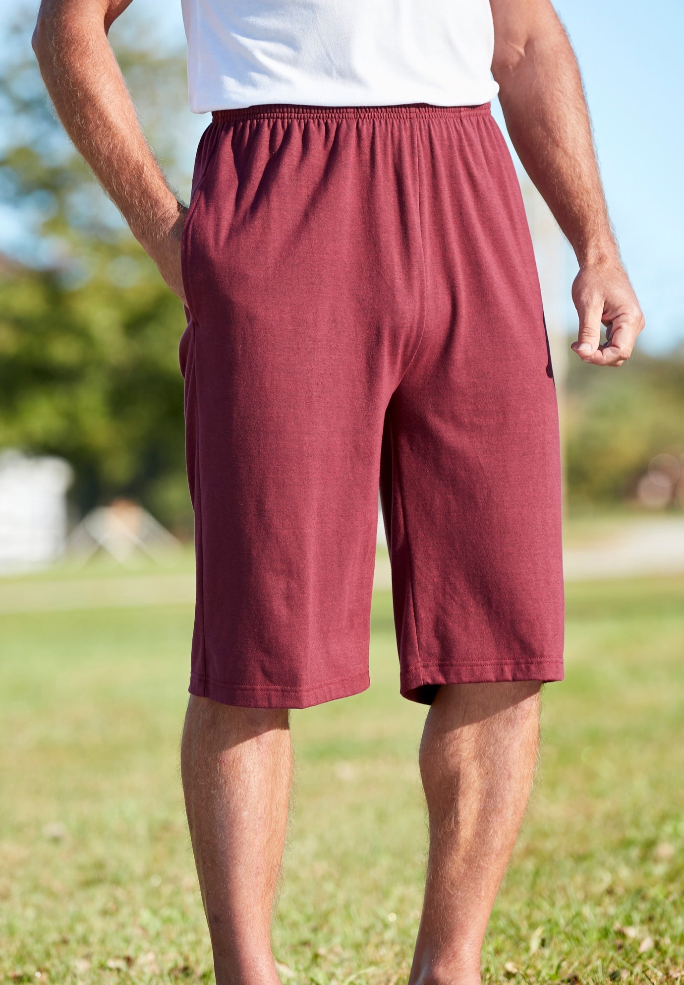 Lightweight Longer Length Jersey Shorts image number 2