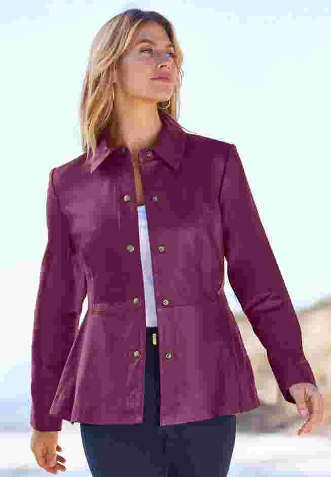Leather Peplum Jacket image number 5