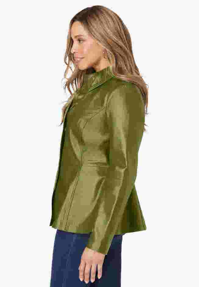 Leather Peplum Jacket image number 2