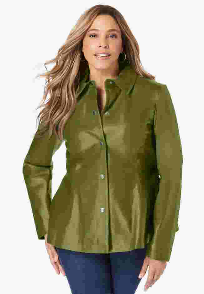 Leather Peplum Jacket image number 0