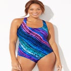 Chlorine Resistant Crossback One Piece Swimsuit image number null