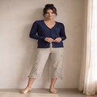 V-Neck Button-Front 100% Cotton Everyday Cardigan image number 1
