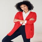 V-Neck Button-Front 100% Cotton Boyfriend Cardigan image number 0