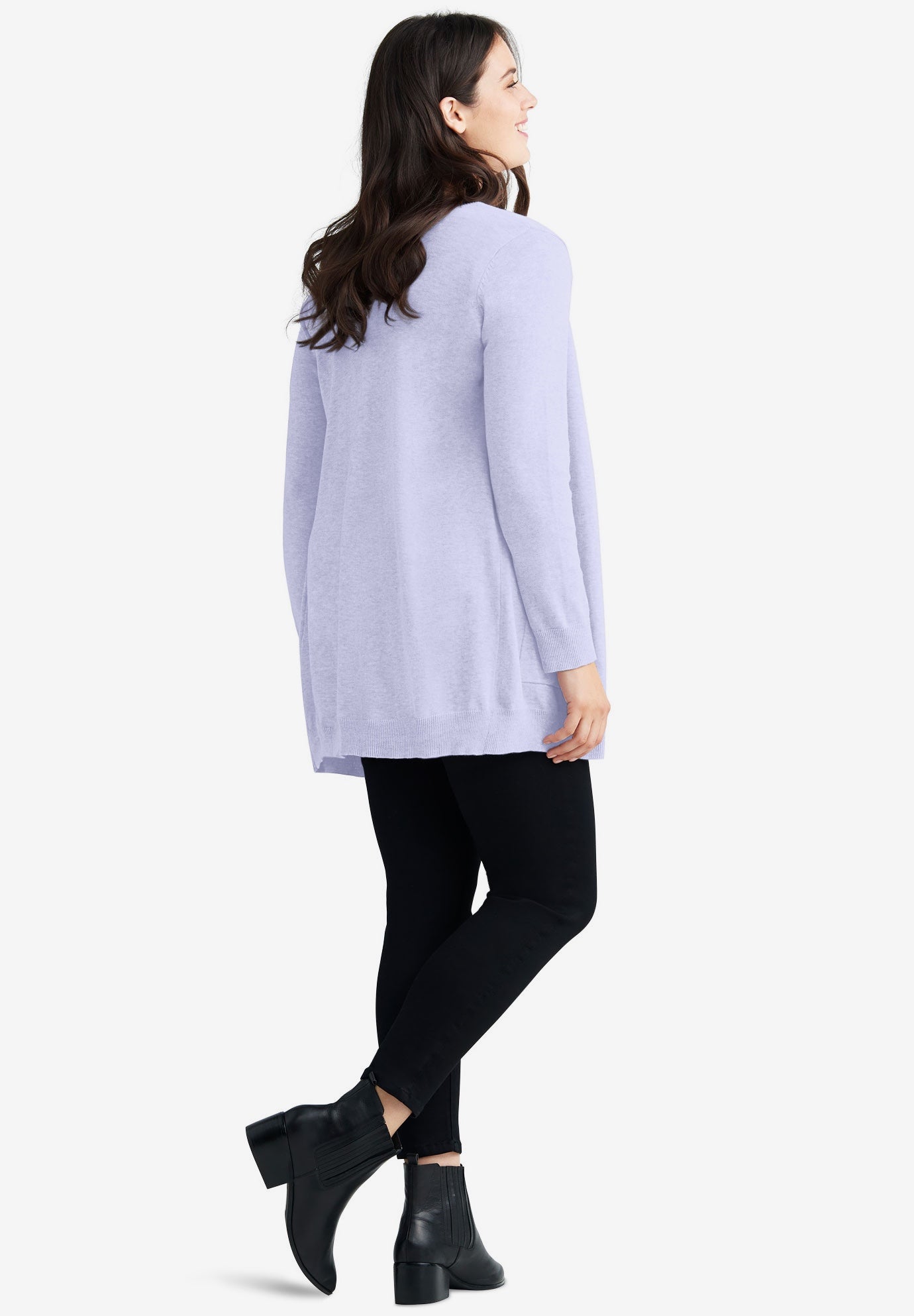 V-Neck Button-Front 100% Cotton Boyfriend Cardigan image number 1