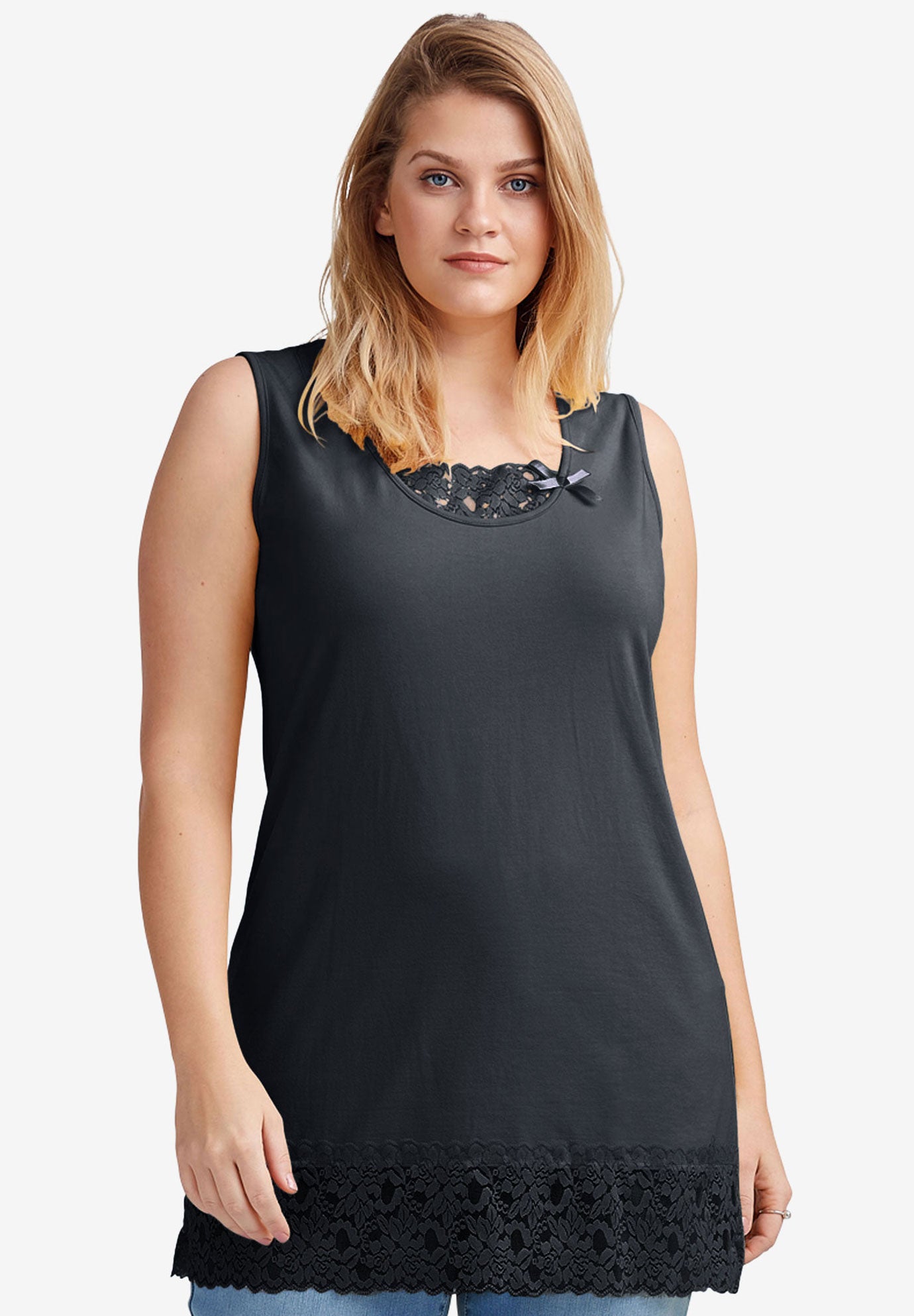 Lace Hem Tunic Tank image number 0