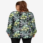 A-Line Long Sleeve Peasant Tunic with Tie-Neck Keyhole Neckline image number 1