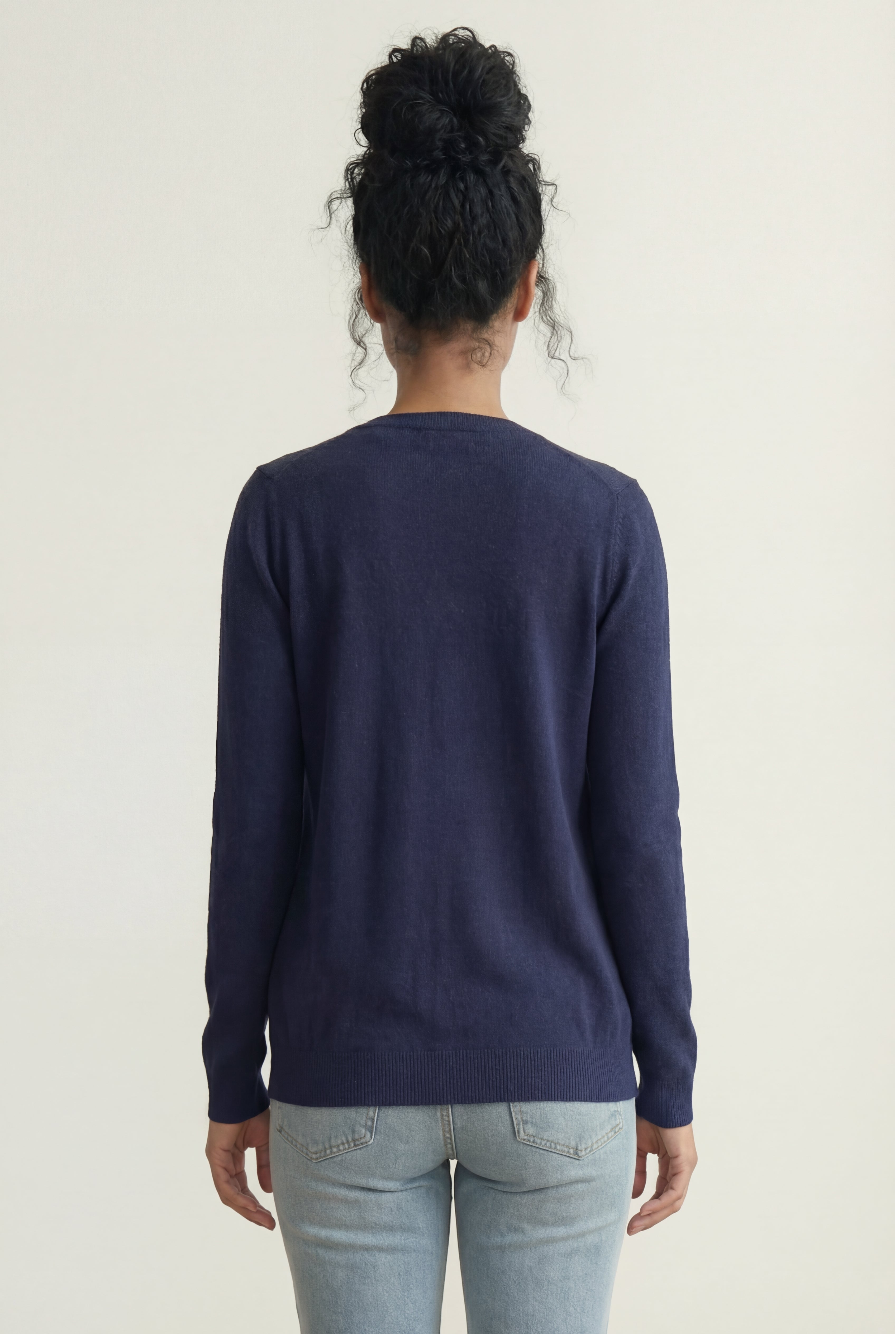 V-Neck Button-Front 100% Cotton Everyday Cardigan image number 2