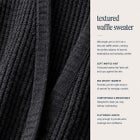 Open Front Long Ribbed Sleeve Waffle Cardigan image number 2
