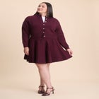 Pleated Sweater Mini Skirt image number null