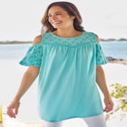 Eyelet Cold-Shoulder Tunic image number null