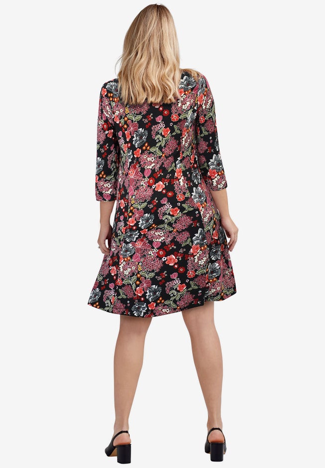 Madison Knit Three-Quarter Sleeve Dress image number 1